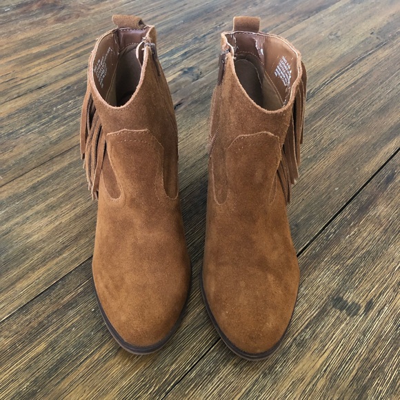 Steve Madden Ohio chestnut suede fringe booties - Picture 3 of 10